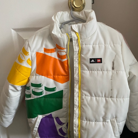 adidas Kids Puffer Jacket - White, Orange, Green, Purple - Picture 1 of 4